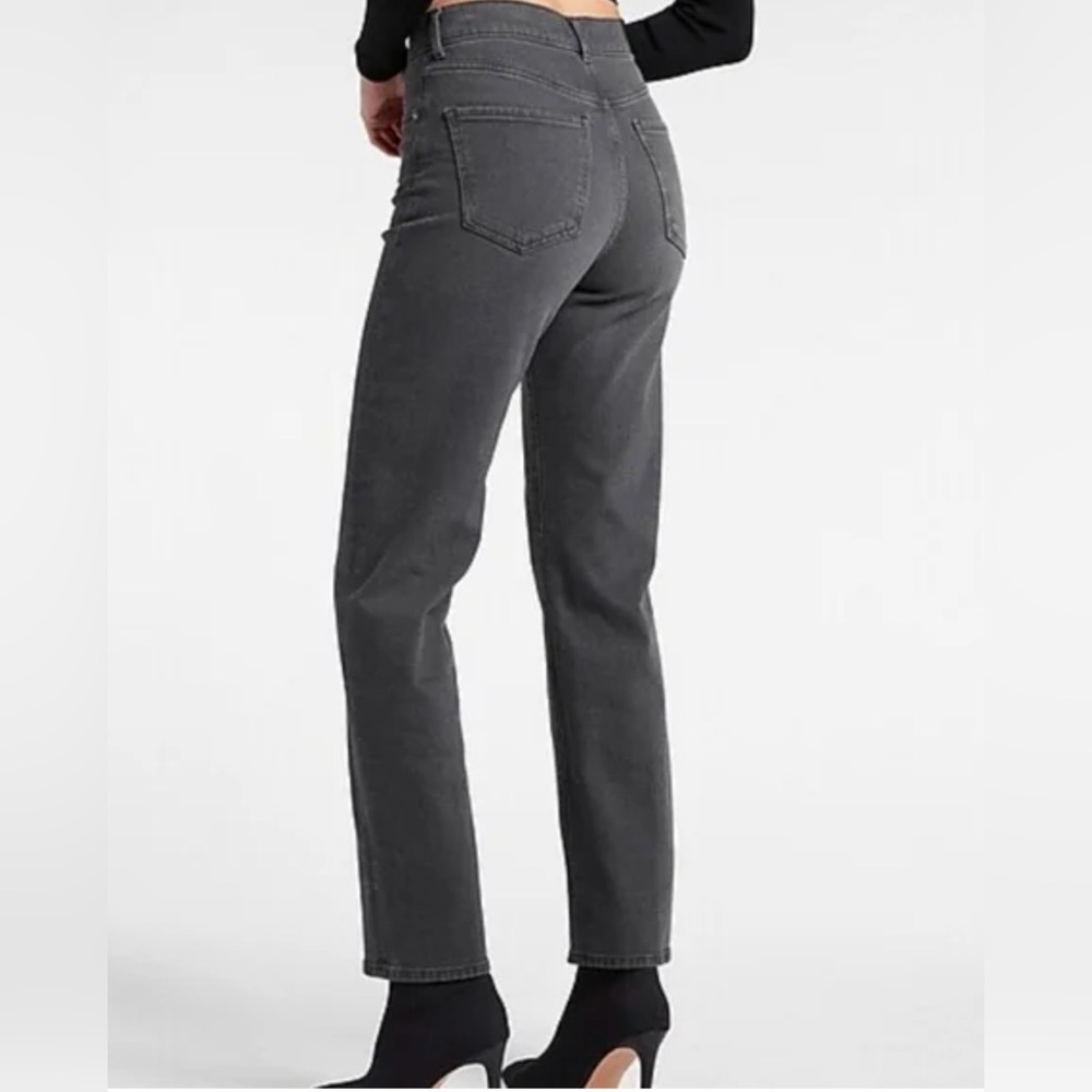 Express Modern Straight Super High Rise Gray Jeans Size 6R - Picture 8 of 8